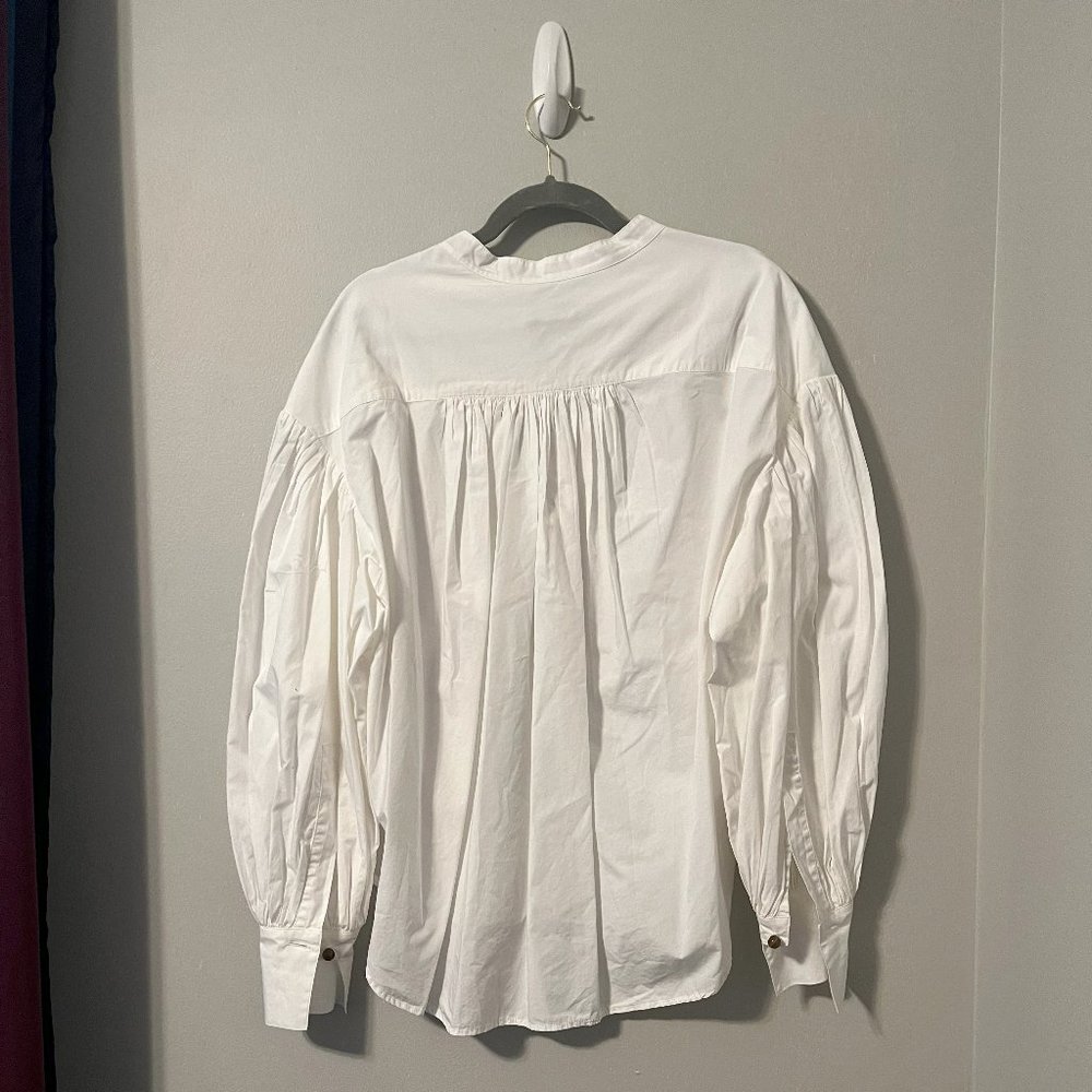 NWT Bassike Oversized White 100% Cotton Blouse with Stone Buttons Size M… - Picture 5 of 8